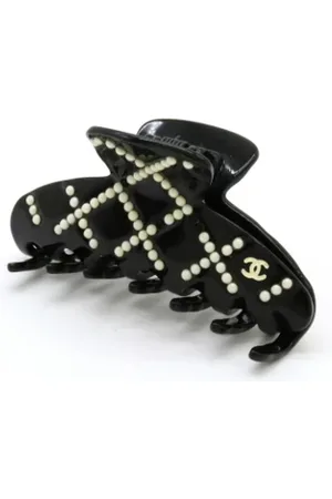 CHANEL Pre-owned, Dames, Zwart, ONE Size, Pre-owned Plastic hair-accessories