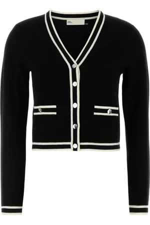 Tory Burch Truien, Dames, Zwart, S, Wol, Zwarte wollen blend Kendra vest