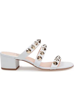 AGL ATTILIO GIUSTI LEOMBRUNI Schoenen, Dames, Wit, 40 EU, Leer, Gestikte leren sandaal in wit