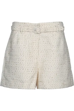 Self-Portrait Korte broeken, Dames, , XS, Crème Boucle Shorts