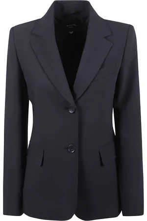 Max Mara Jassen, Dames, Blauw, S, Polyester, Blauwe UVA-jassen voor Weekenduitjes