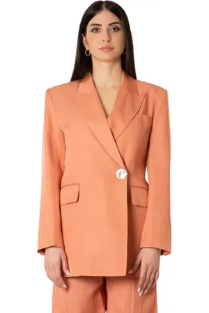 Isabelle Blanche Jassen, Dames, Oranje, M, Katoen, Oversized Double-Breasted Blazer Macaroon