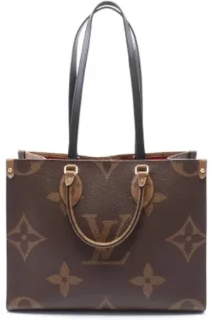 LOUIS VUITTON Pre-owned, Dames, Bruin, ONE Size, Leer, Tweedehands Canvas Louis Vuitton tassen
