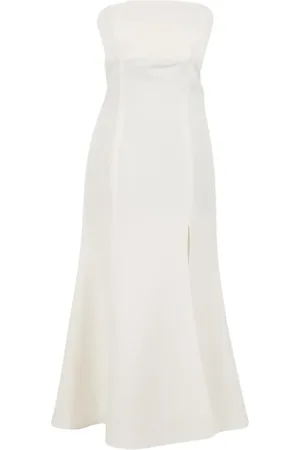 Twin-Set Kleedjes, Dames, Wit, M, Elegante Lange Bustier Jurk Ivoor