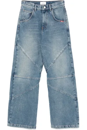 AMISH Jeans, Dames, Blauw, W28, Denim, Blauwe Denim Panel Jeans