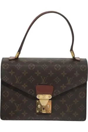 LOUIS VUITTON Pre-owned, Dames, Bruin, ONE Size, Leer, Tweedehands Canvas handtassen