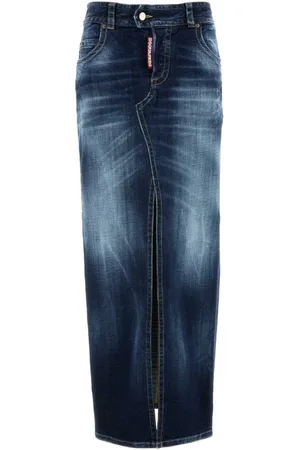 Dsquared2 Rokken, Dames, Blauw, S, Denim, Denim Stretch Rok