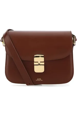 A.P.C. Tassen, Dames, Bruin, ONE Size, Leer, Grace Crossbody Tas van Bruin Leer