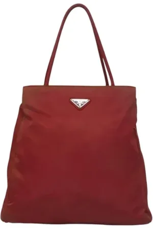Prada Pre-owned, Dames, Rood, ONE Size, Nylon, Pre-owned Nylon handbags