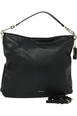 Coach Pre-owned, Dames, Zwart, ONE Size, Leer, Tweedehands leren handtassen