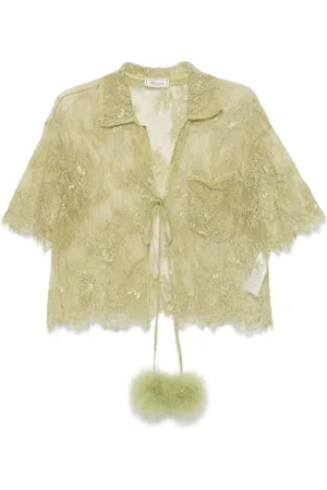 BLUMARINE Blouses & Shirts, Dames, Groen, S, Groene Blouse met Zak