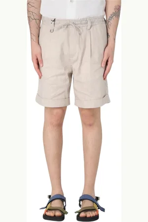 Paolo Pecora Korte broeken, Heren, , S, Linnen, Gele room casual shorts stijlvol