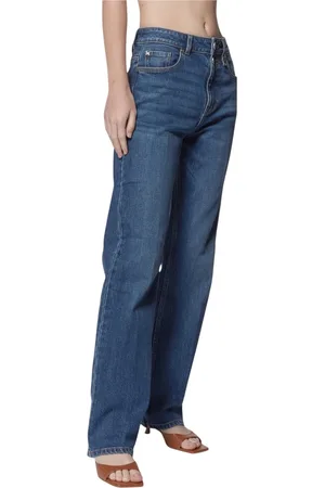 John Richmond Jeans, Dames, Blauw, W30, Katoen, Rechte pijp Medium Blauwe Hoge Taille Jeans