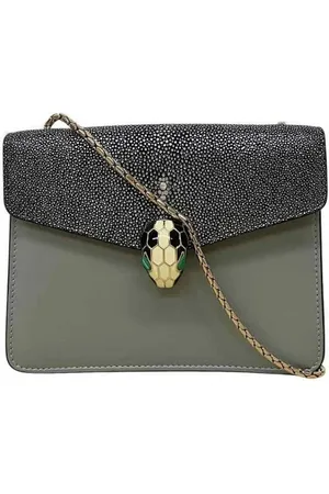 Bvlgari Pre-owned, Dames, Grijs, ONE Size, Leer, Pre-owned Leather crossbody-bags