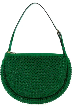 J.W.Anderson Tassen, Dames, Groen, ONE Size, Suède, Groene suède schoudertas