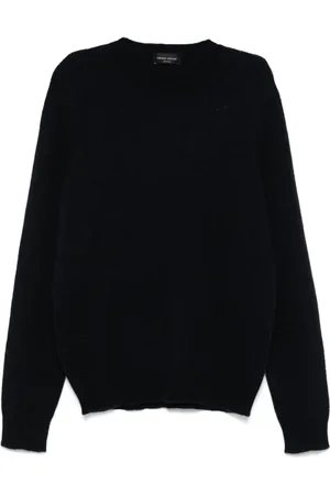 Roberto Collina Truien, Heren, Blauw, XL, Blauwe Sweaters voor Mannen