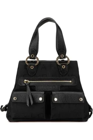 Bvlgari Pre-owned, Dames, Zwart, ONE Size, Leer, Tweedehands Canvas handtassen