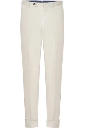 PT Torino Broeken, Heren, Grijs, XL, Slim stretch gabardine trousers