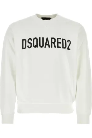Dsquared2 Sweatshirts & Hoodies, Heren, Wit, L, Katoen, Witte Katoenen Sweatshirt