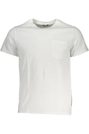 K-Way Tops, Heren, Wit, S, Katoen, Elegant wit katoenen T-shirt met zakdetail