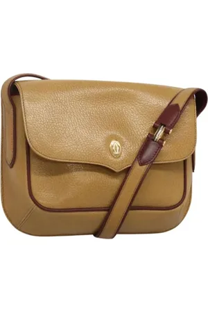 Cartier Pre-owned, Dames, Geel, ONE Size, Leer, Tweedehands leren schoudertassen
