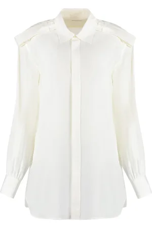 Burberry Blouses & Shirts, Dames, Wit, 2Xs, Zijden Blouse