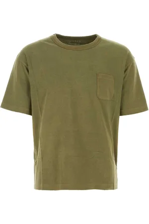 VISVIM Tops, Heren, Groen, S, Katoen, Amplus Olijfgroen Katoenen T-Shirt