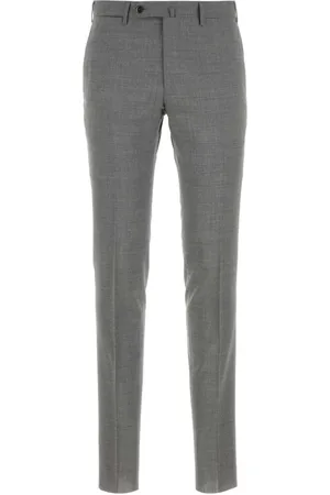 PT Torino Broeken, Heren, Grijs, S, Wol, Grijze Stretch Wollen Broek