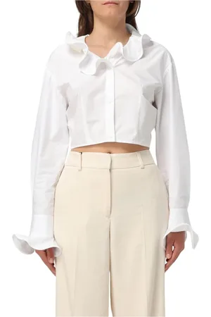 Msgm Blouses & Shirts, Dames, Wit, S, Katoen, Witte Button-Up Shirt