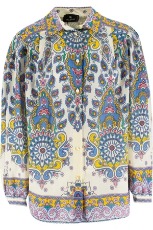 Etro Blouses & Shirts, Dames, Veelkleurig, 2Xs, Katoen, Katoenen Poplin Track Broek