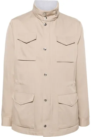 ELEVENTY Jassen, Heren, , 3Xl, Zijden Jas met Verborgen Capuchon