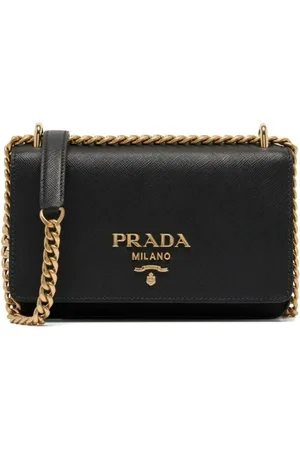 Prada Tassen, Dames, Zwart, ONE Size, Nylon, Mini Leren Tas met Verstelbare Band