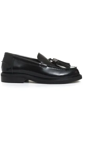 POESIE VENEZIANE Schoenen, Dames, Zwart, 40 EU, Leer, Zwarte Kwast Loafer Schoenen