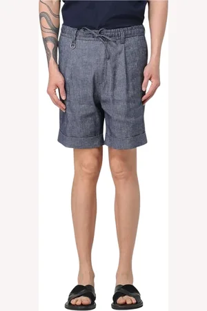 Paolo Pecora Korte broeken, Heren, Blauw, XL, Katoen, Blauwe Casual Shorts met zijzakken