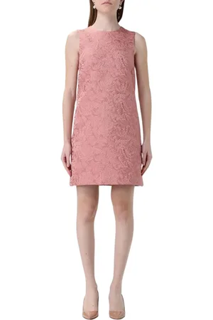 Dolce & Gabbana Kleedjes, Dames, Roze, XS, Roze Bloemenbrokaat Shift Jurk