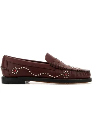 SEBAGO Schoenen, Dames, Rood, 36 EU, Burgundy Leren Lace-Up Dandette Loafers