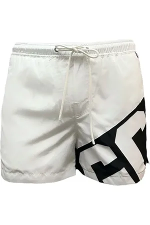 GCDS Badkleding, Heren, Wit, XS, Polyester, Witte Logo Boxershorts met Zakken