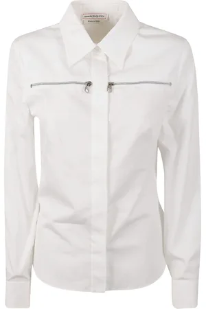 Alexander McQueen Blouses & Shirts, Dames, Wit, S, Stijlvolle Overhemden Collectie