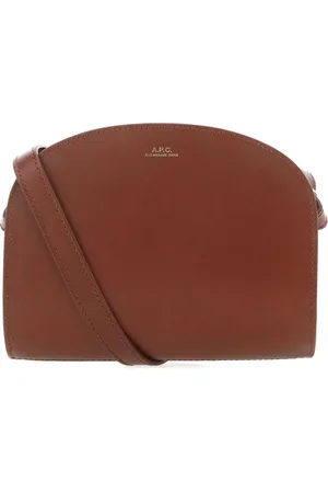 A.P.C. Tassen, Dames, Bruin, ONE Size, Karamel Leren Crossbody Schoudertas