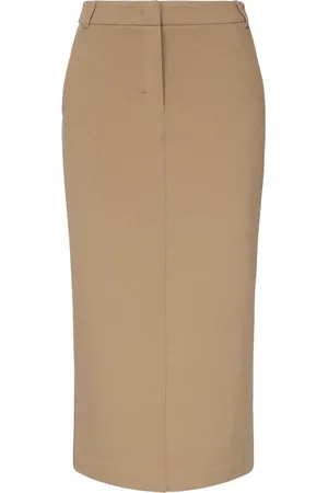 Max Mara Rokken, Dames, Bruin, M, Bruine Rok met Centrale Split