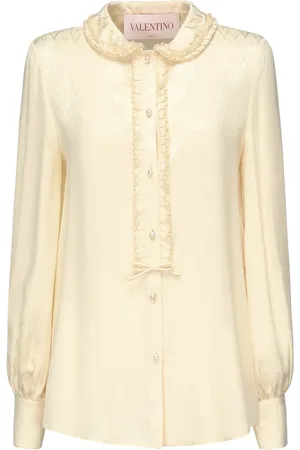 VALENTINO GARAVANI Blouses & Shirts, Dames, , M, Gerimpelde Betulla Jas met Strik