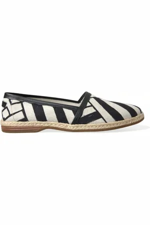 Dolce & Gabbana Schoenen, Heren, Zwart, 41 EU, Katoen, Gestreepte Canvas Espadrilles Stijlvolle Charme