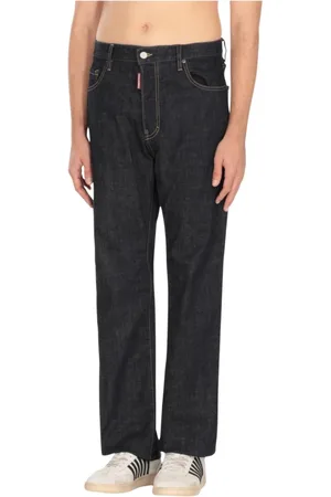 Dsquared2 Jeans, Heren, Zwart, M, Denim, Stijlvolle Distressed Slim-Fit Denim Jeans