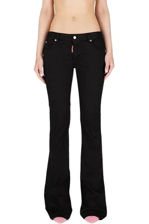 Dsquared2 Jeans, Dames, Zwart, XS, Denim, Zwarte Denim Jeans Flare Twiggy