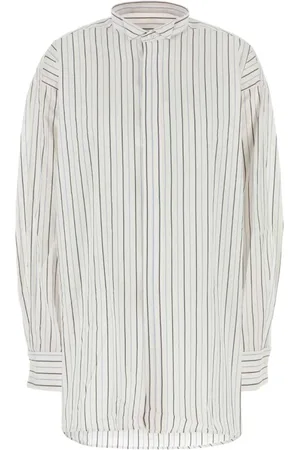 Ami Blouses & Shirts, Dames, Wit, S, Geborduurde Poplin Oversized Overhemd
