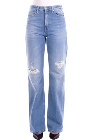 Dondup Jeans, Dames, Blauw, W25, Denim, Denim Jeans met Logo en Zakken