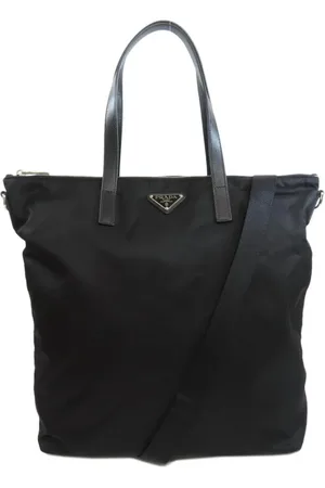 Prada Tassen, Dames, Zwart, ONE Size, Nylon, Nylon Tote Tas met Logo Detail