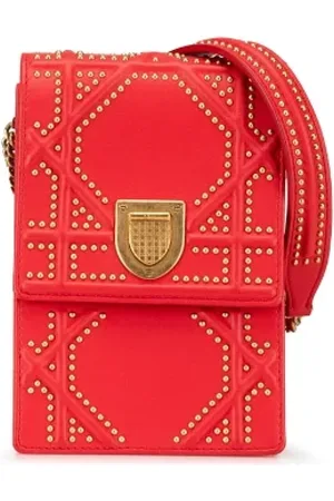 Dior Pre-owned, Dames, Rood, ONE Size, Leer, Pre-owned Leather crossbody-bags