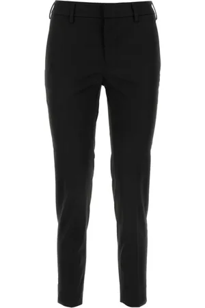 PT Torino Broeken, Dames, Zwart, XL, Zwarte stretch viscose broek