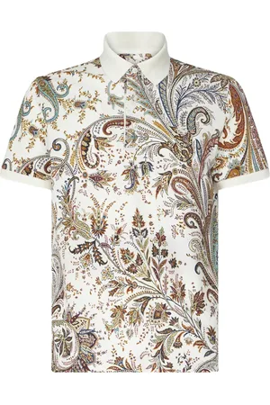 Etro Tops, Heren, Veelkleurig, 2Xl, Katoen, Polo Shirt met Paisleyprint